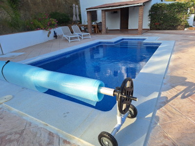 new summer pool cover and roller